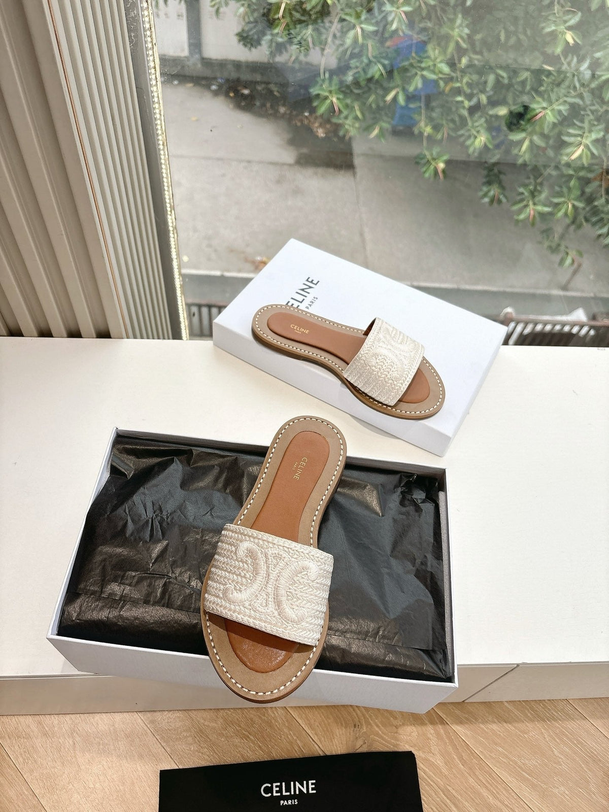 CELINE Slippers Beige Sedge 285987