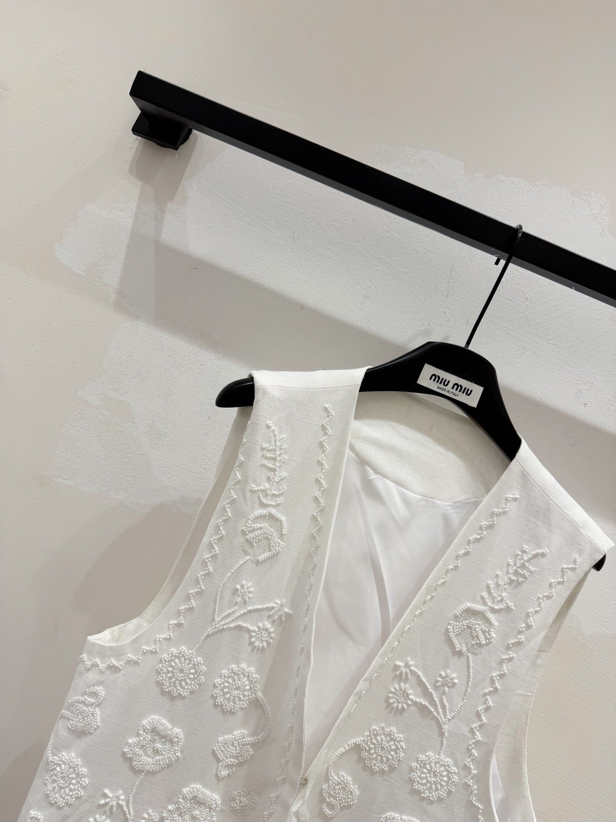 Miumiu 2026 Vest With Double-sided Floral Pattern White Cotton