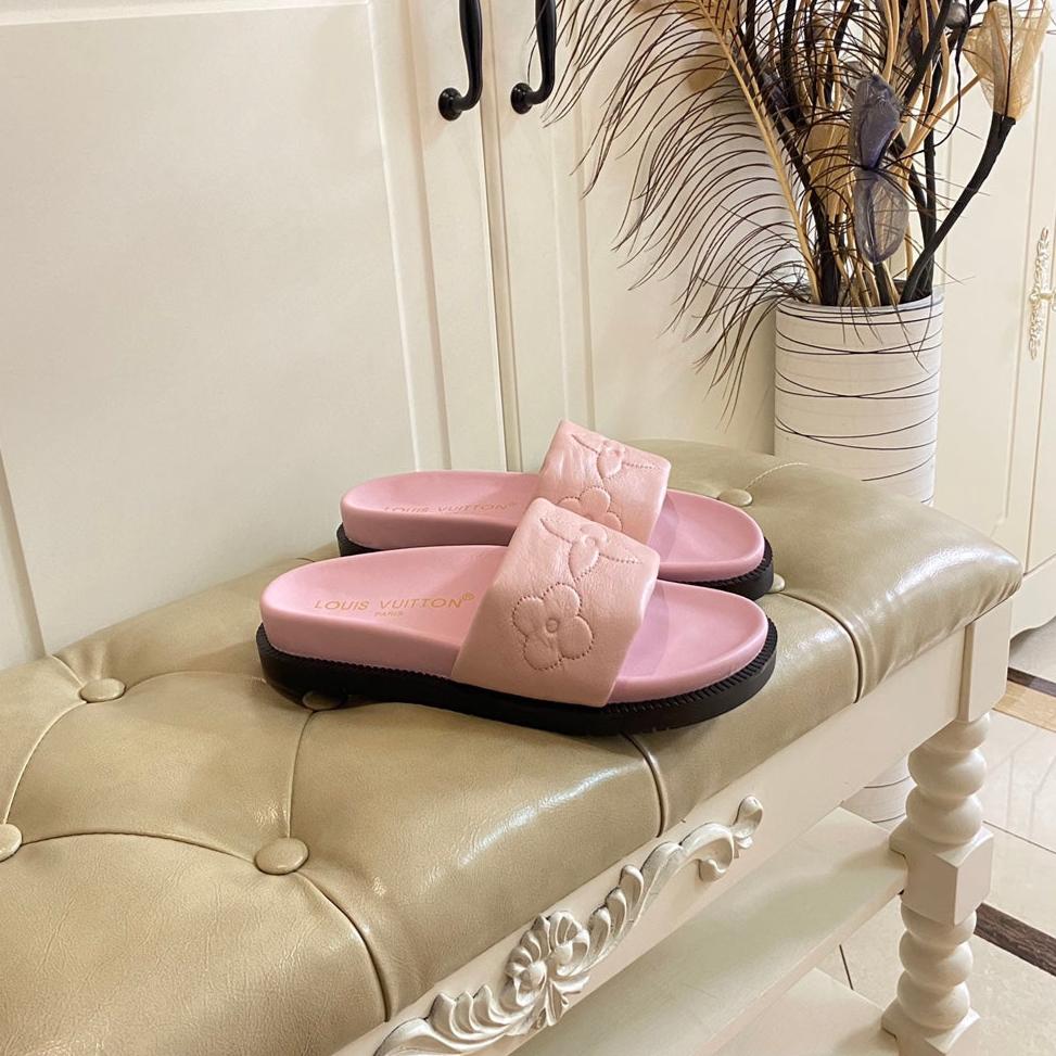 LV Shore Flat Comfort Mule Pink Lambskin