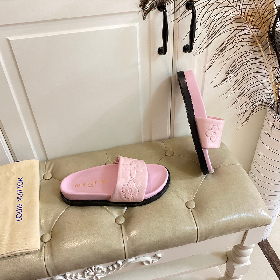 LV Shore Flat Comfort Mule Pink Lambskin