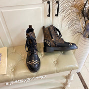 LV Citizen Flat Ranger Boot Brown Black Monogram Lambskin