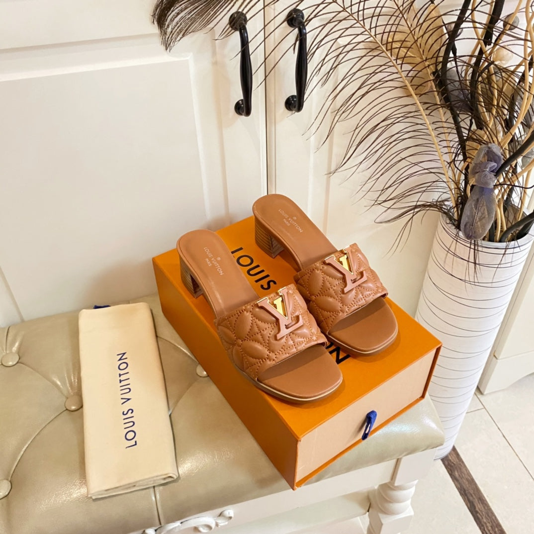 LV Neo Revival Mule 55mm Brown Yellow Lambskin