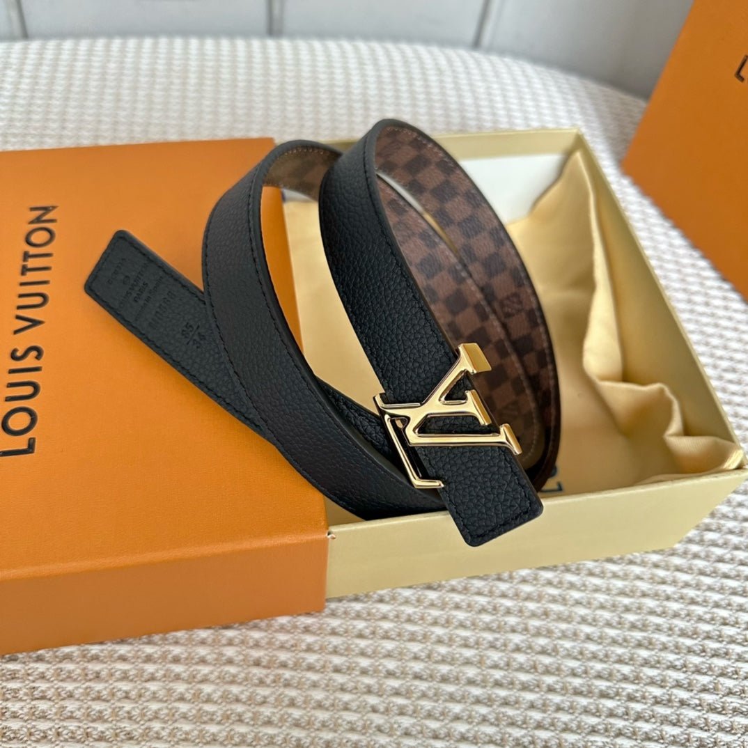 LV ICONIC 25 MM IN BROWN DAMIER CALFSKIN GOLD HARDWARE