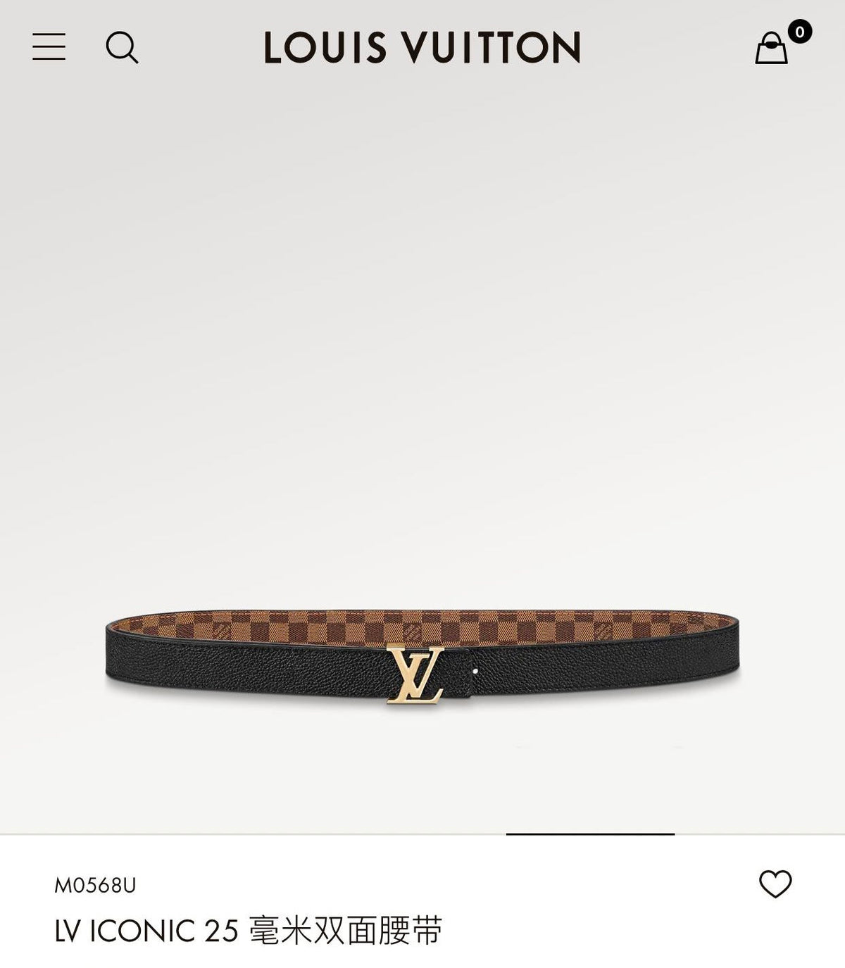 LV ICONIC 25 MM IN BROWN DAMIER CALFSKIN GOLD HARDWARE