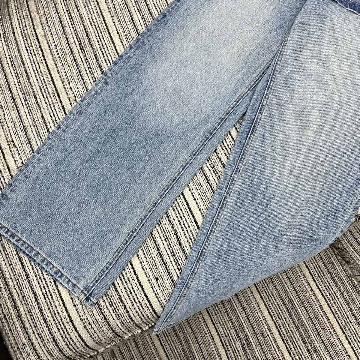 Prada 2026 Wide-Leg Pants Jean Light Blue Cotton 650356