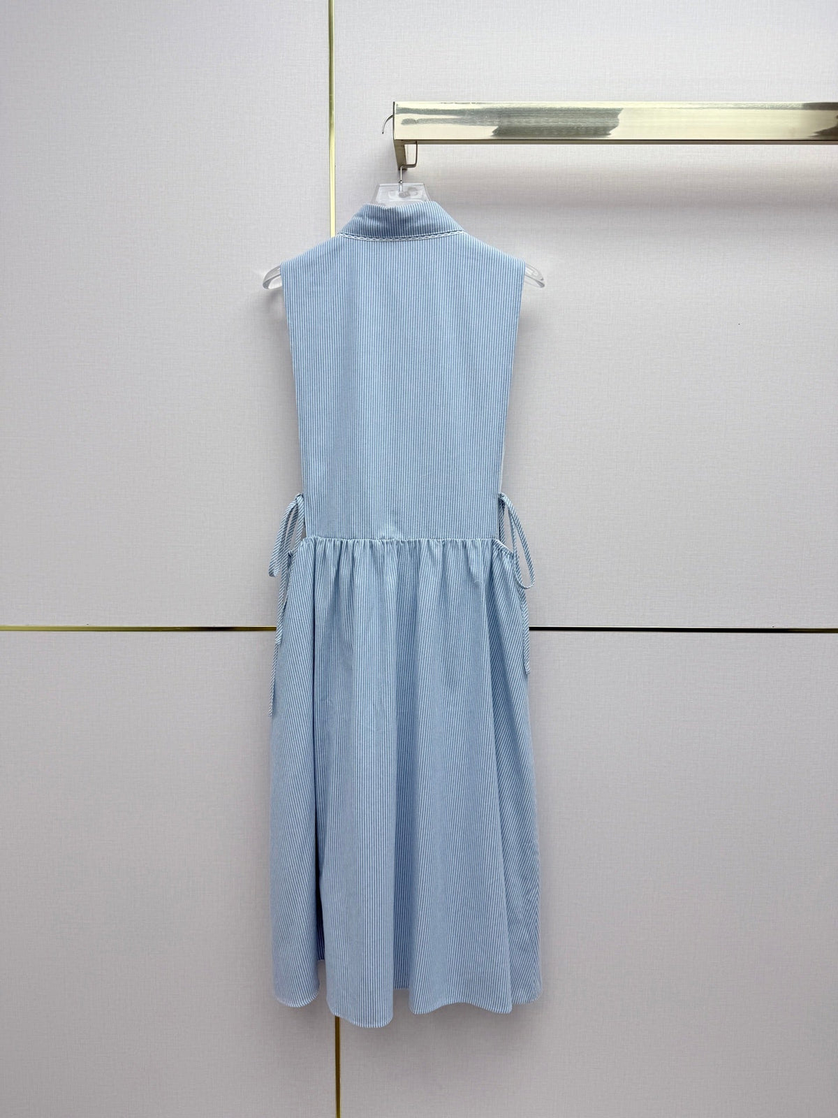 Miumiu 2026 Collarless Sleeveless Dress Cotton 396782