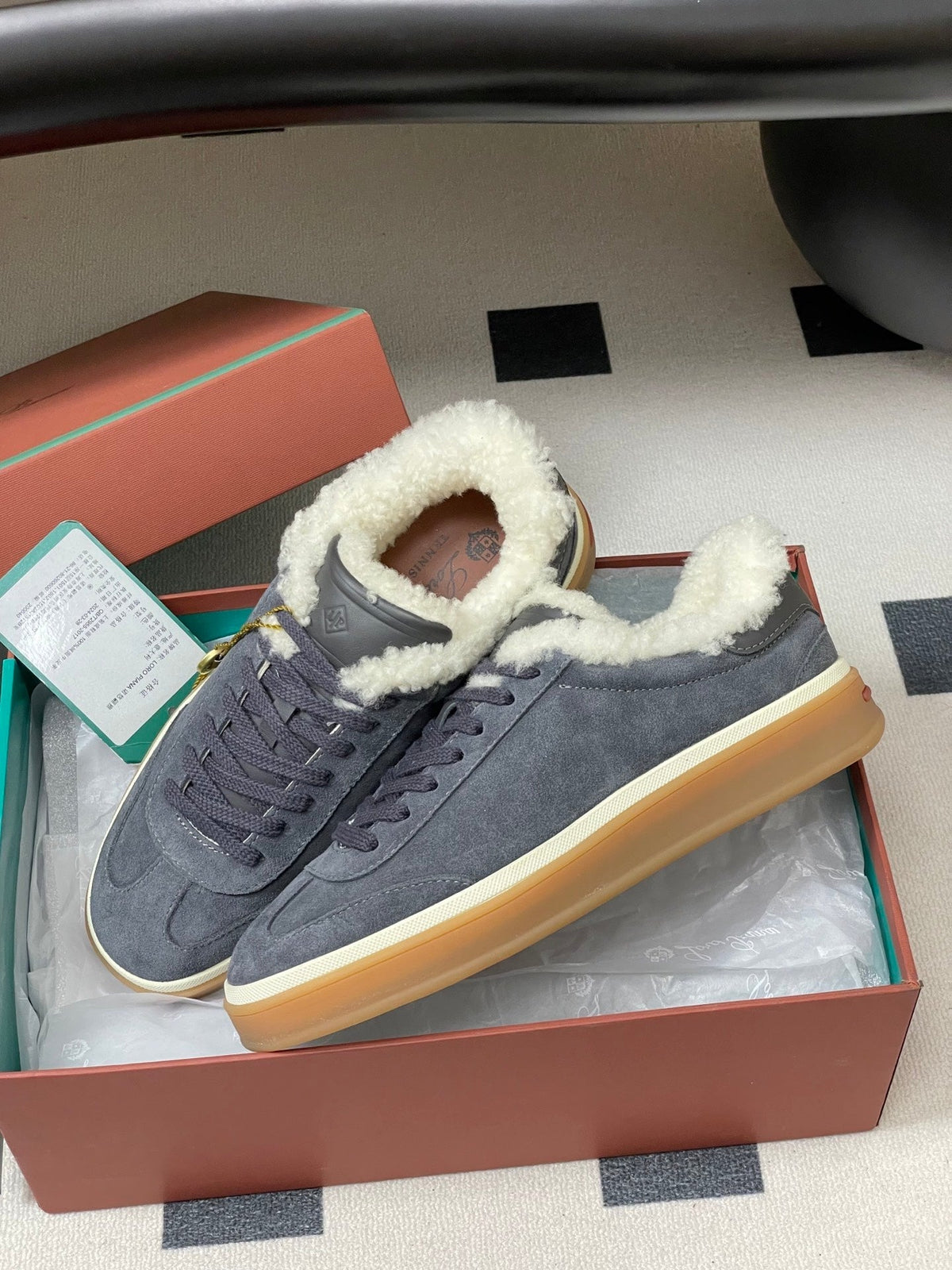 LP 25 Fur Sneaker Dark Blue Suede Cowhide 534662