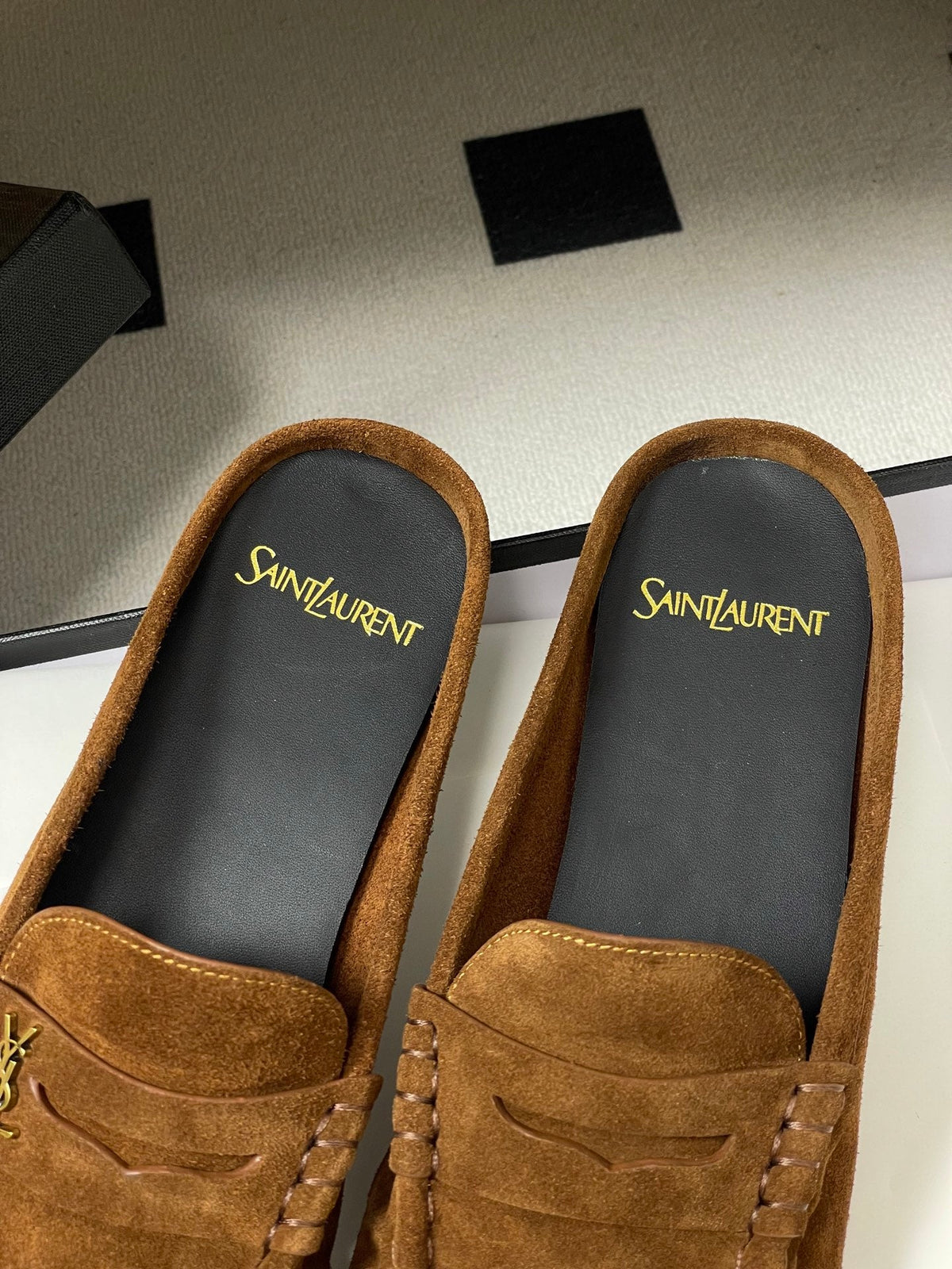 Saint Laurent 2026 Le Loafer Mules Suede Leather 593933