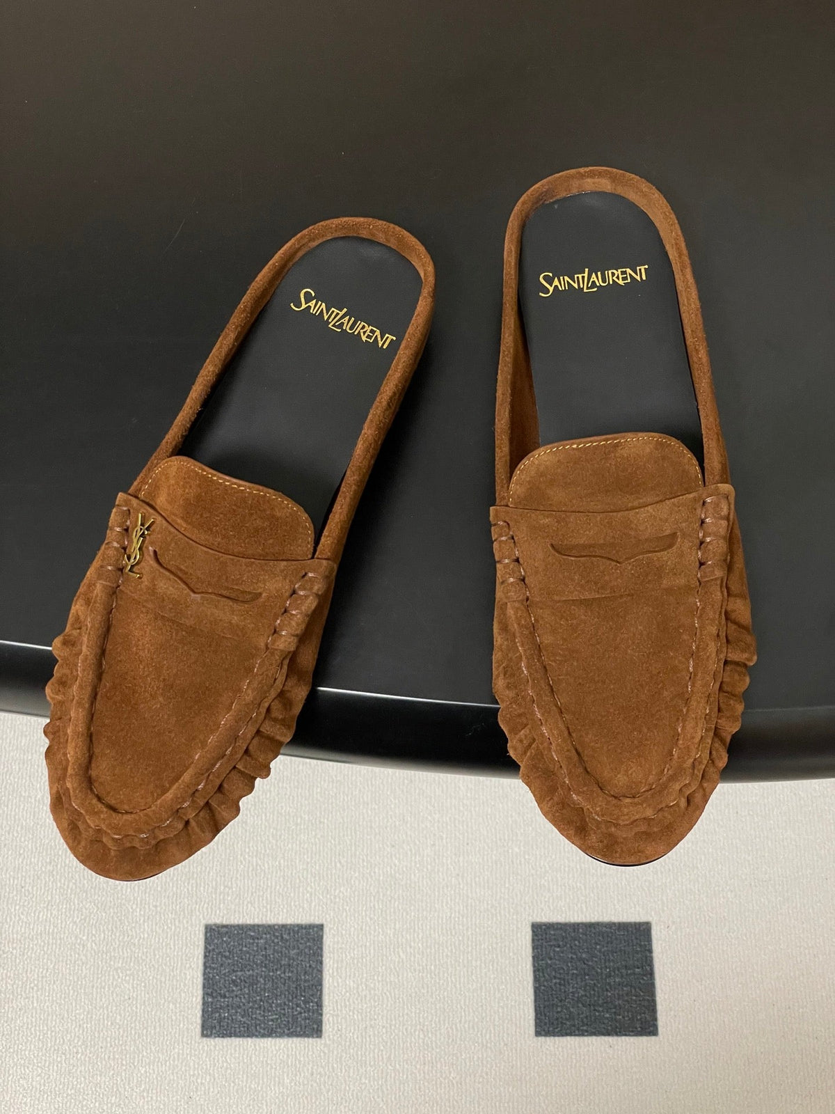Saint Laurent 2026 Le Loafer Mules Suede Leather 593933