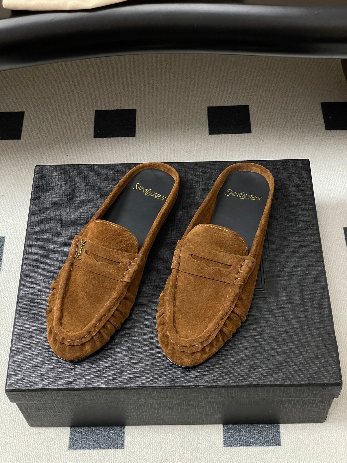 Saint Laurent 2026 Le Loafer Mules Suede Leather 593933