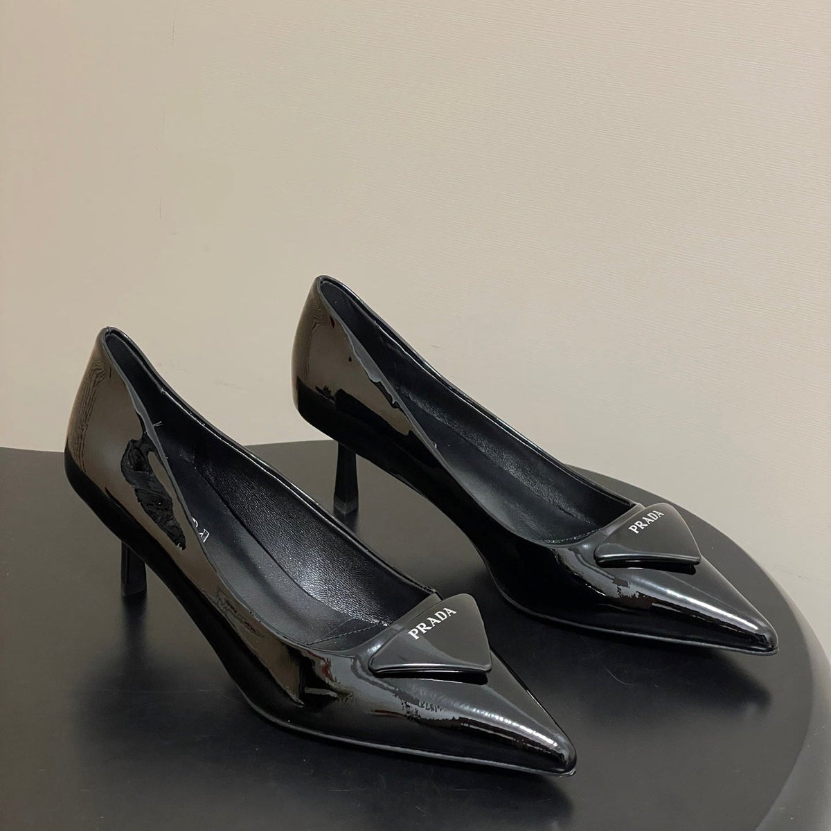 PRA 26SS Pointed Toe Heels Black Patent Leather 593837