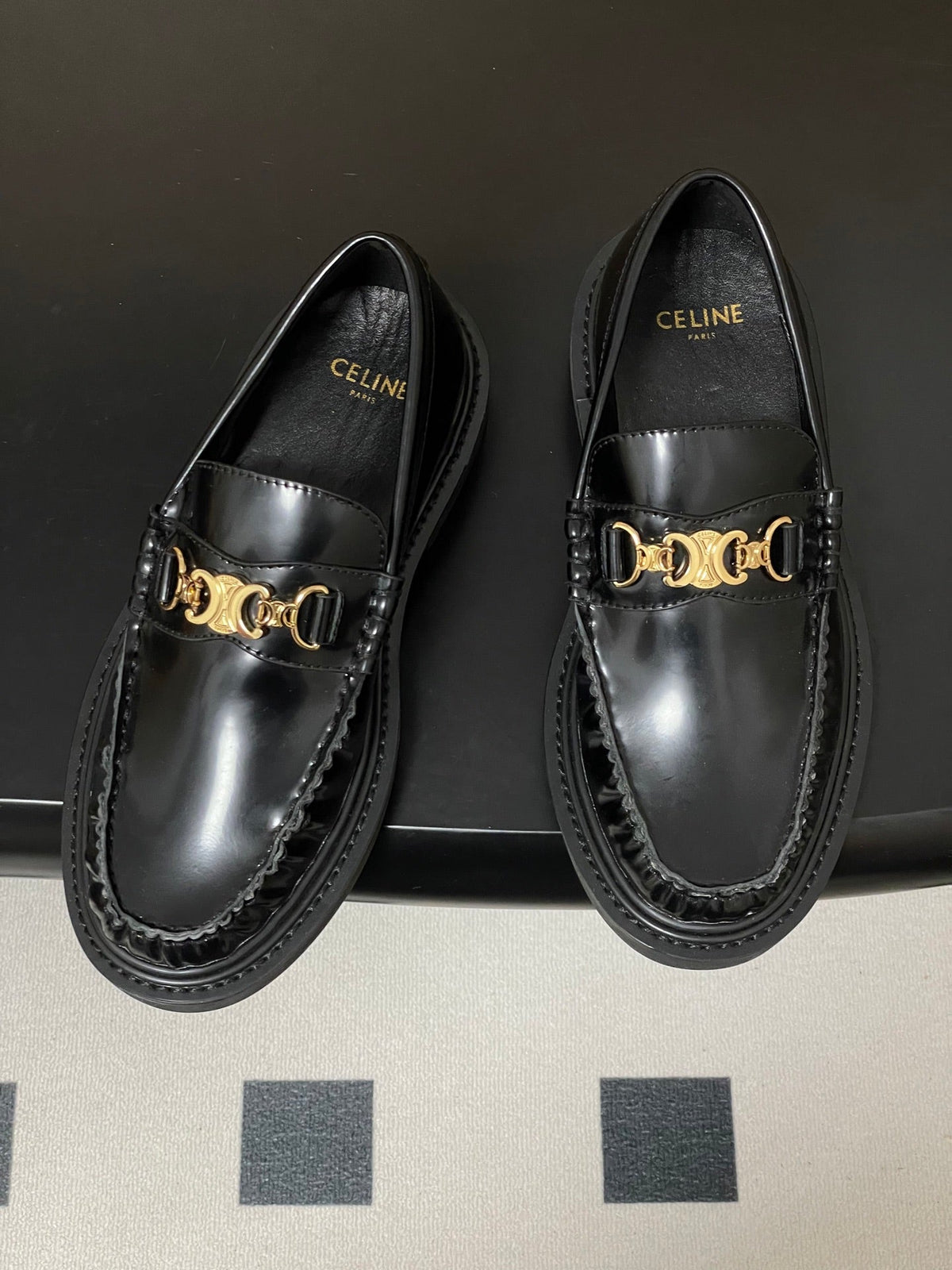 Celine 2026 Université Triomphe Loafers Patent Leather 773502