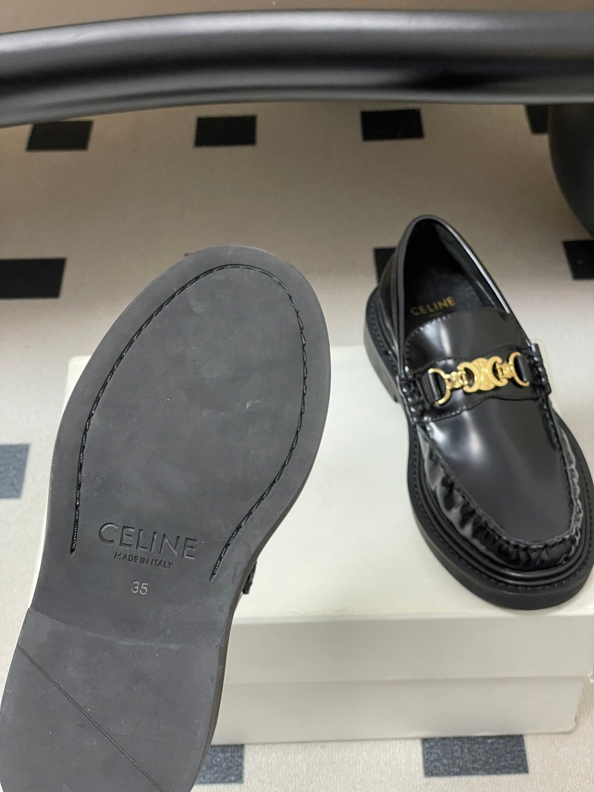 Celine 2026 Université Triomphe Loafers Patent Leather 773502