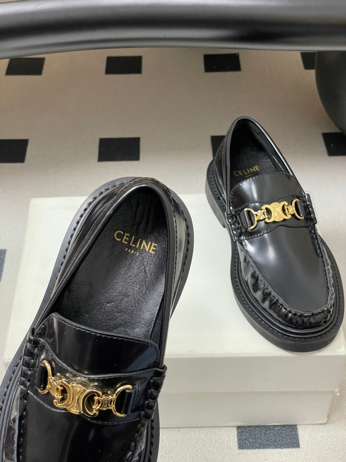 Celine 2026 Université Triomphe Loafers Patent Leather 773502