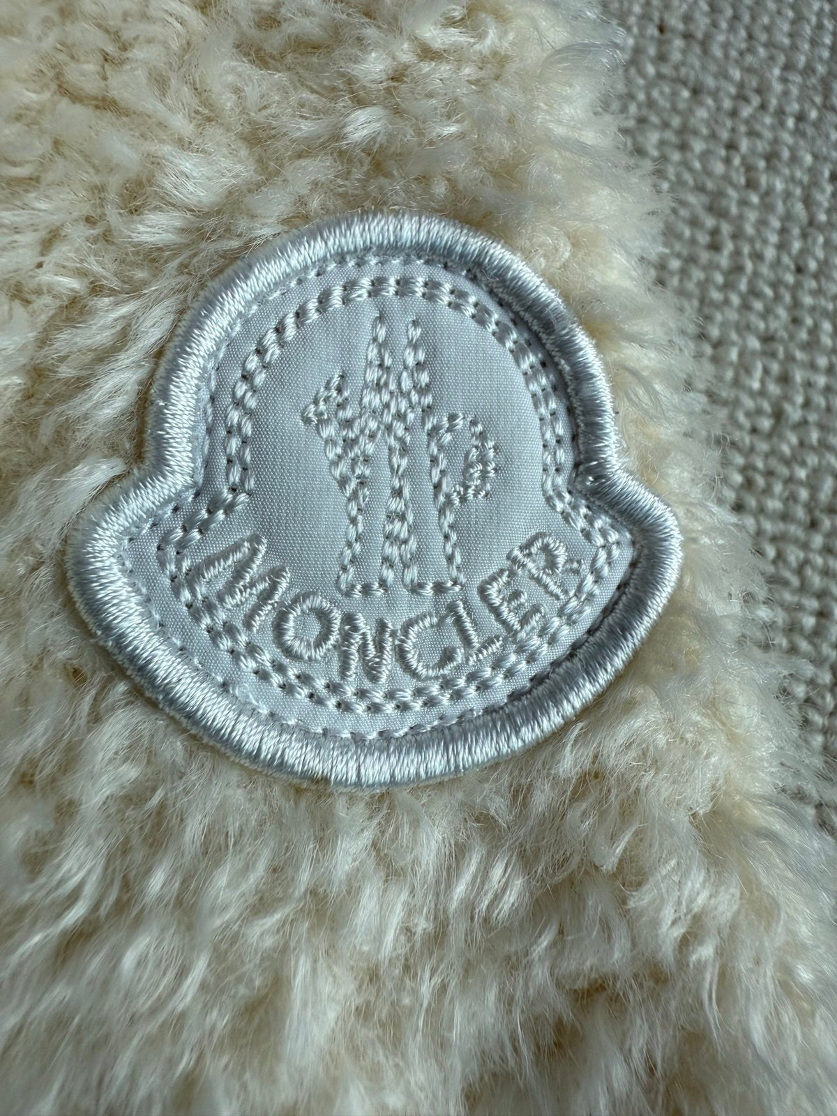 MC 2025 Sweatshirt Ivory White Teddy Felt Fabric