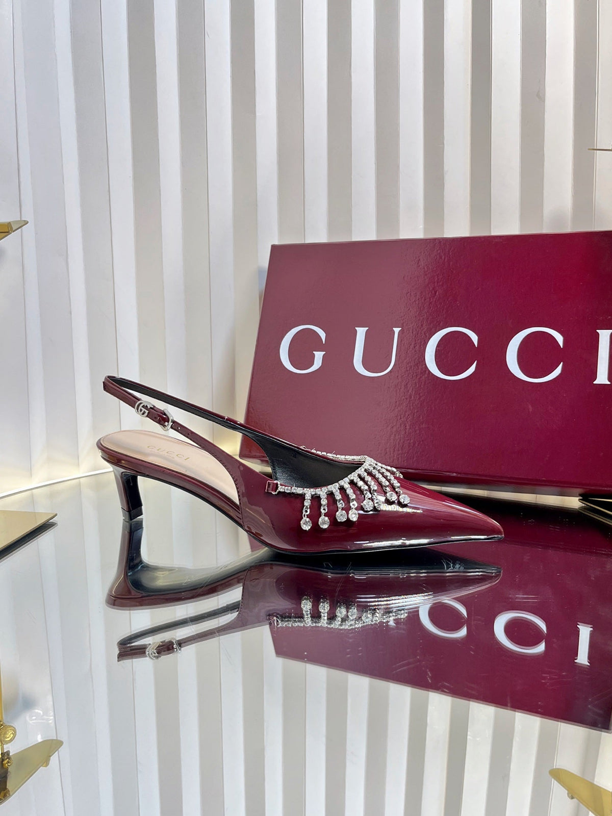GC 25 Embellished Slingback Red Patent Leather 294627