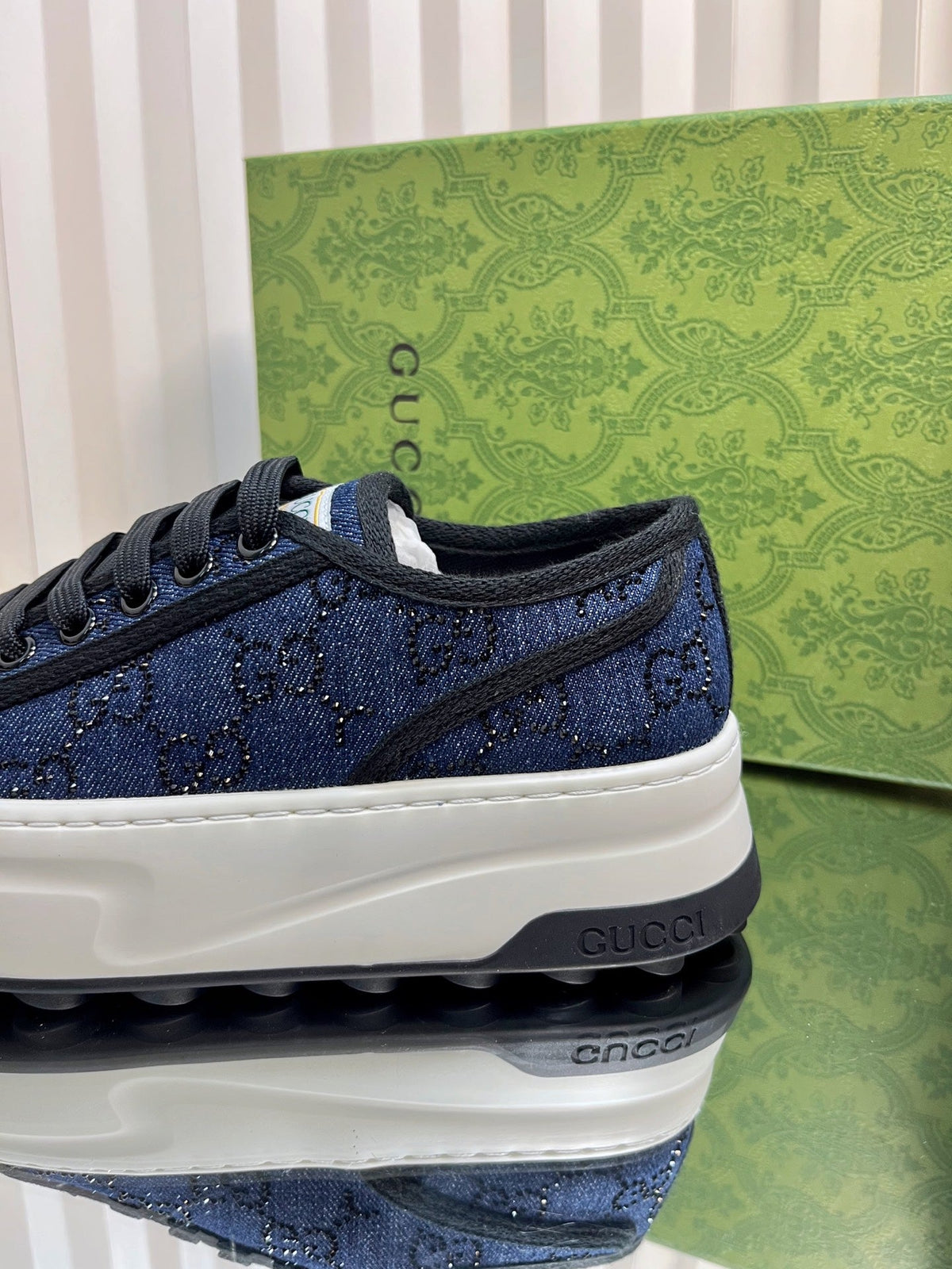 GG Women's GG sneaker Navy Blue Monogram Fabric 234265