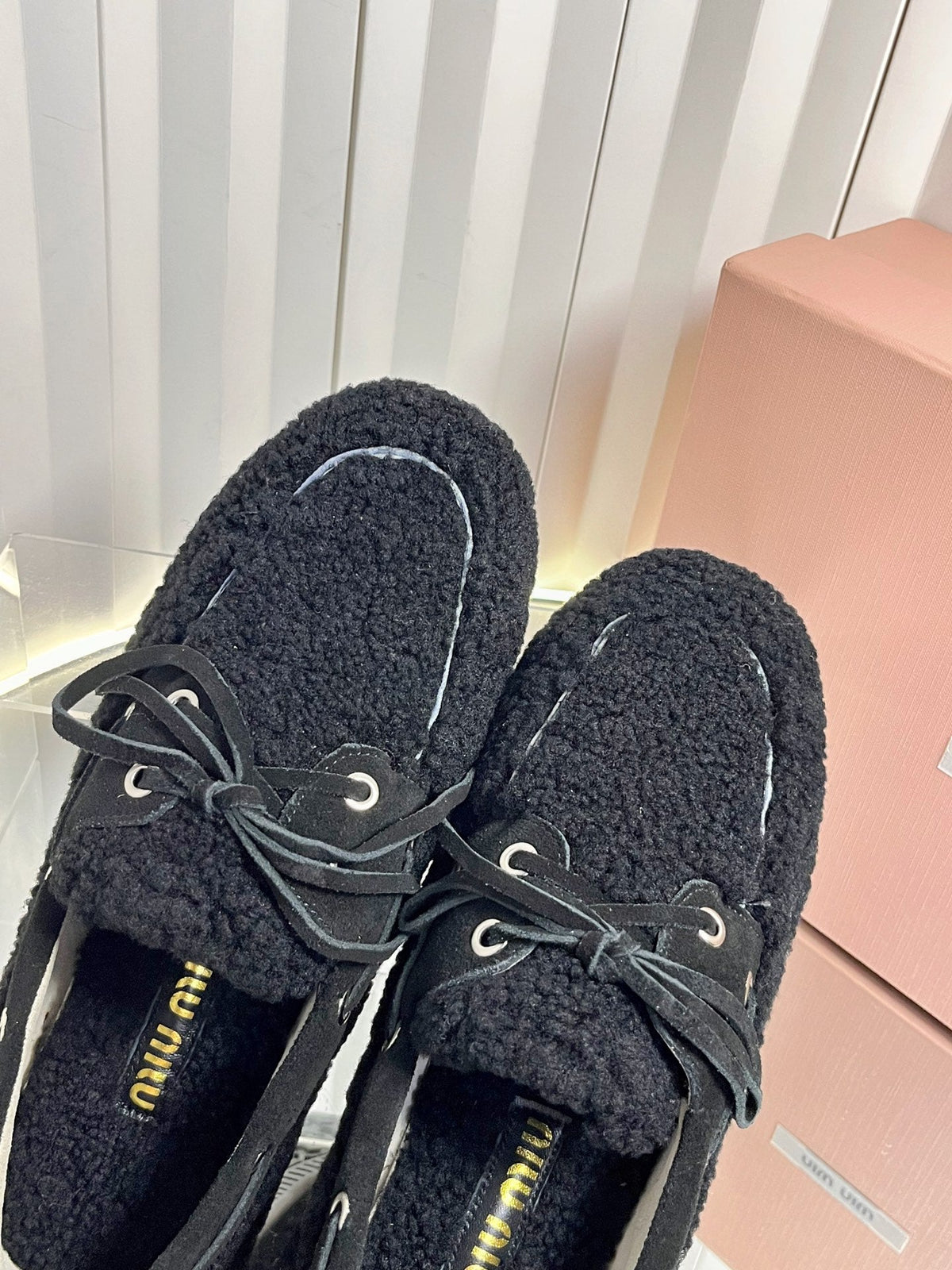 Miumiu 25 Loafer Black Wool 548411