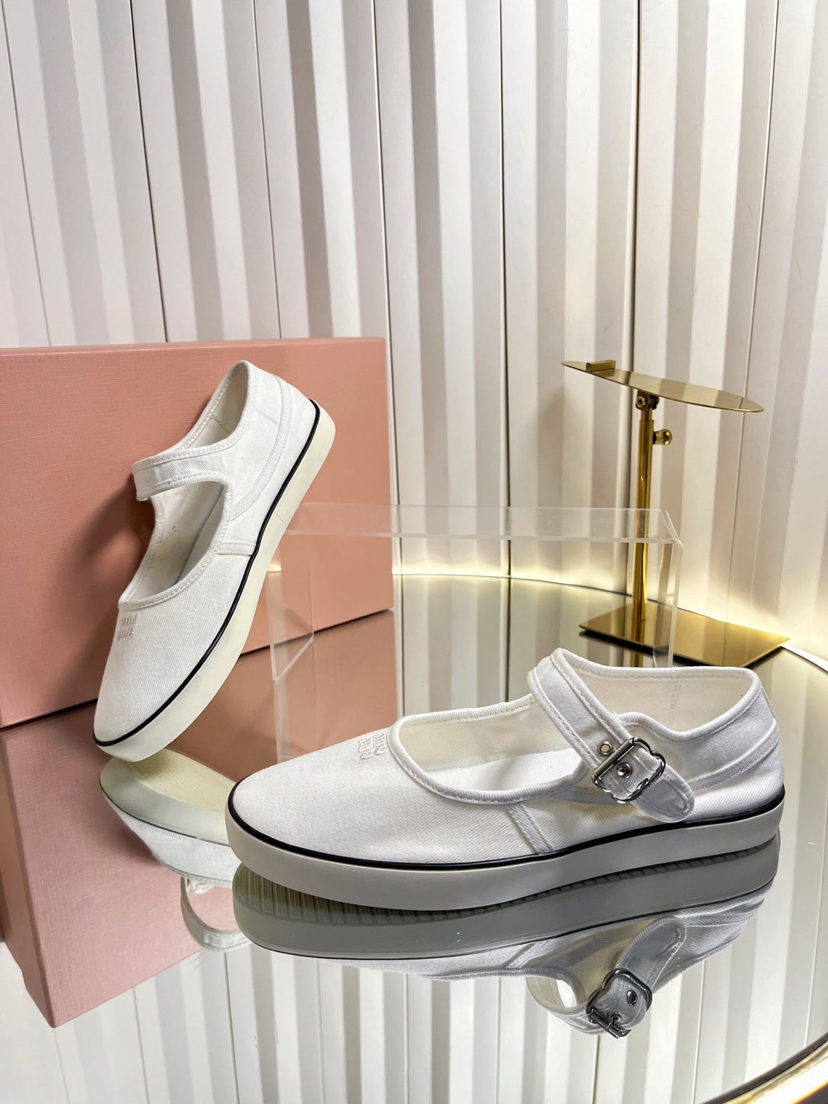 Miumiu 2026 Drill Ballet Flat Canvas 922964