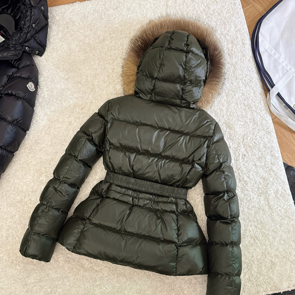 Moncler 25 Fur Collar Down Dark Green Jacket