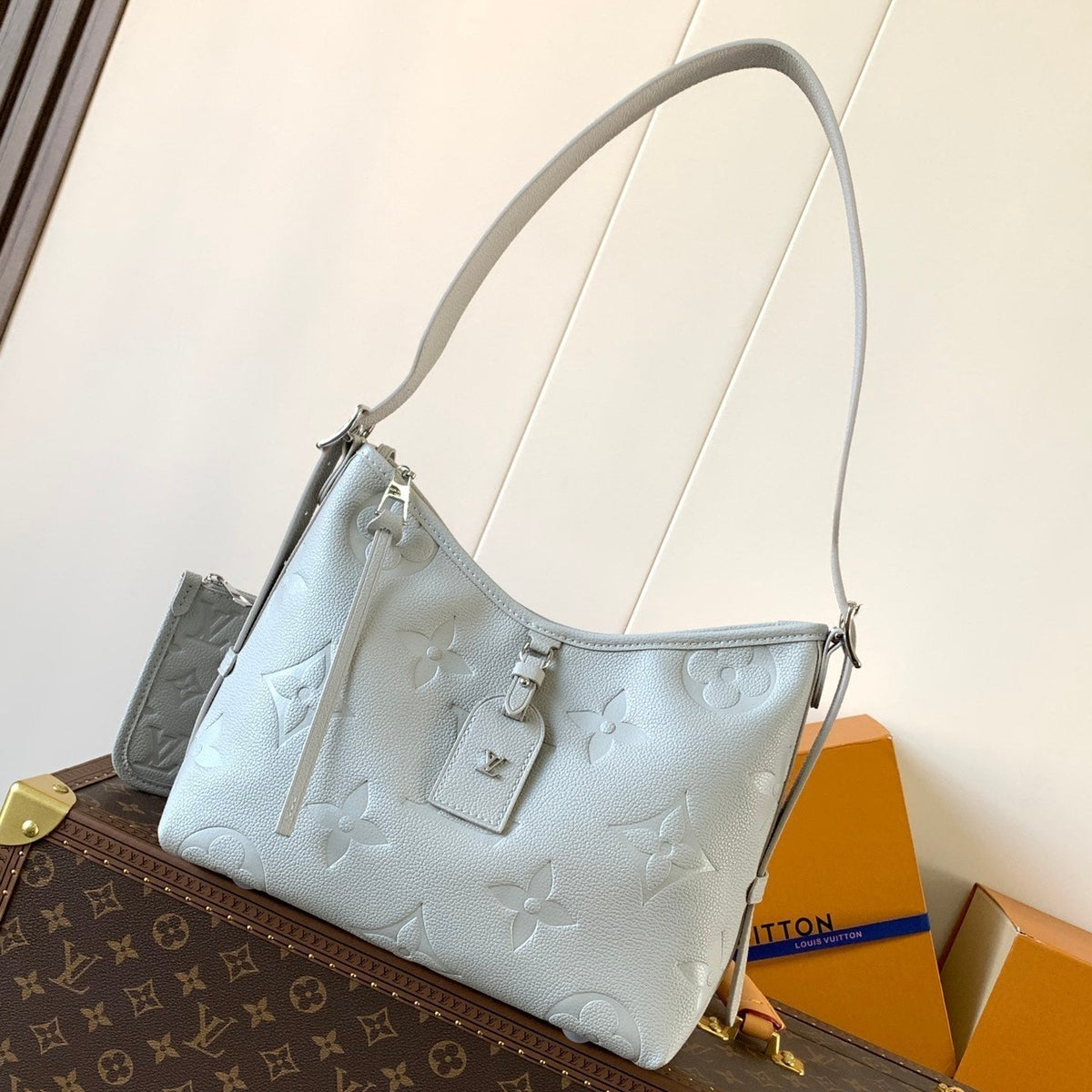LV Carryall Bag White Monogram Empreinte Leather 251791
