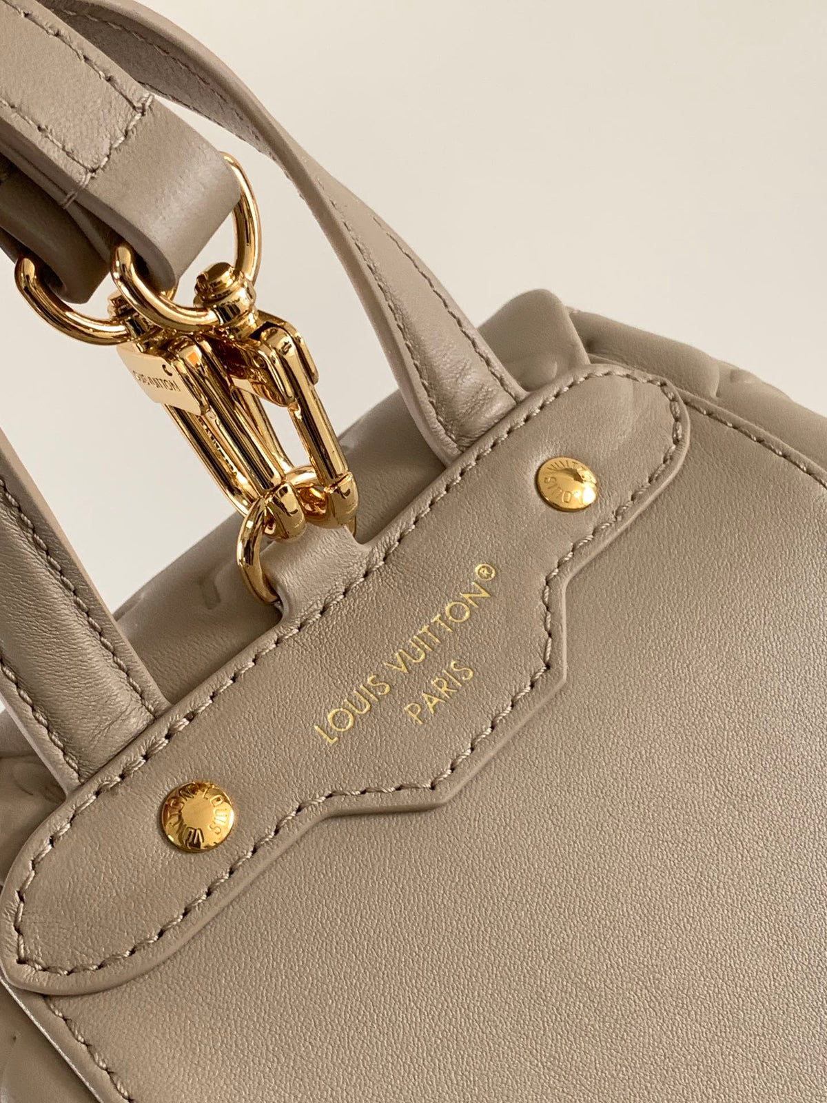 LV Coussin 26cm Backpack Khaki Gold Leather 252651