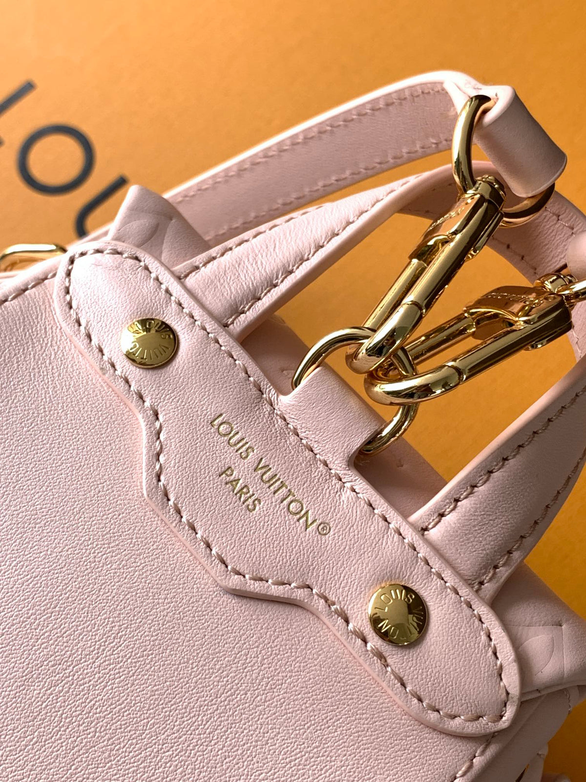 LV Coussin 20cm Backpack Pink Gold Leather 252653
