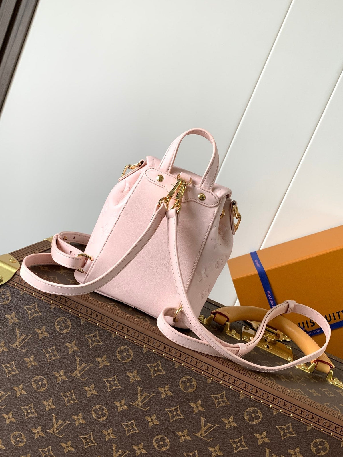 LV Coussin 20cm Backpack Pink Gold Leather 252653