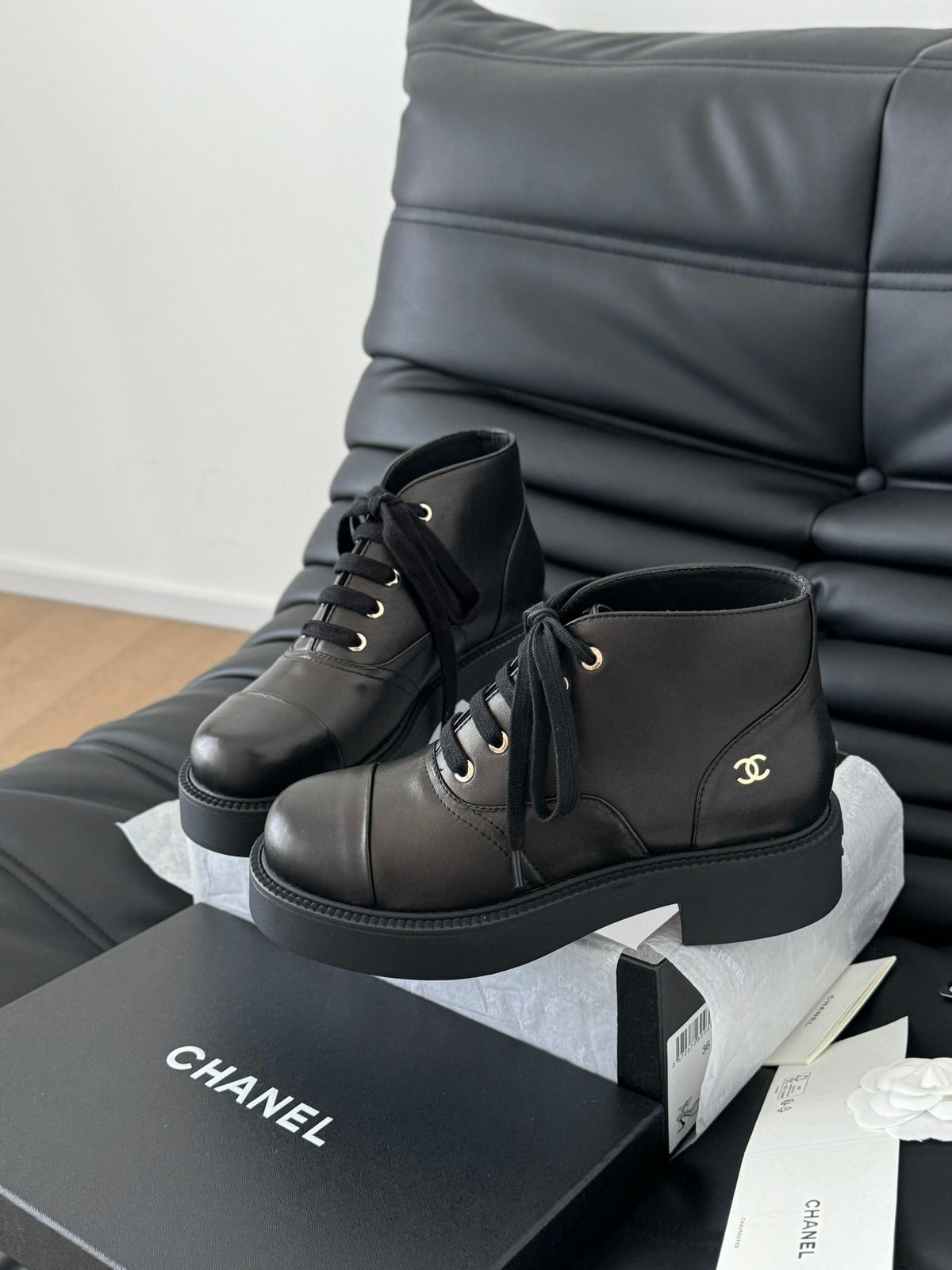 CC Ankle Boots Black Calfskin 937062