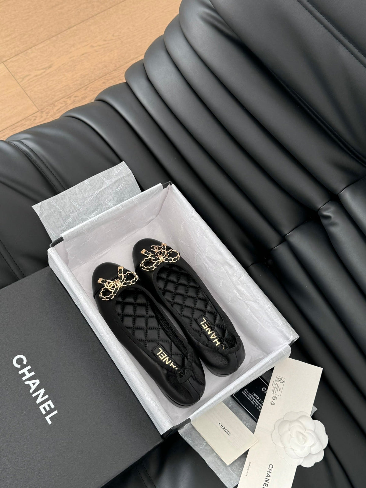 CC Ballet Flats In Black Lambskin 143528