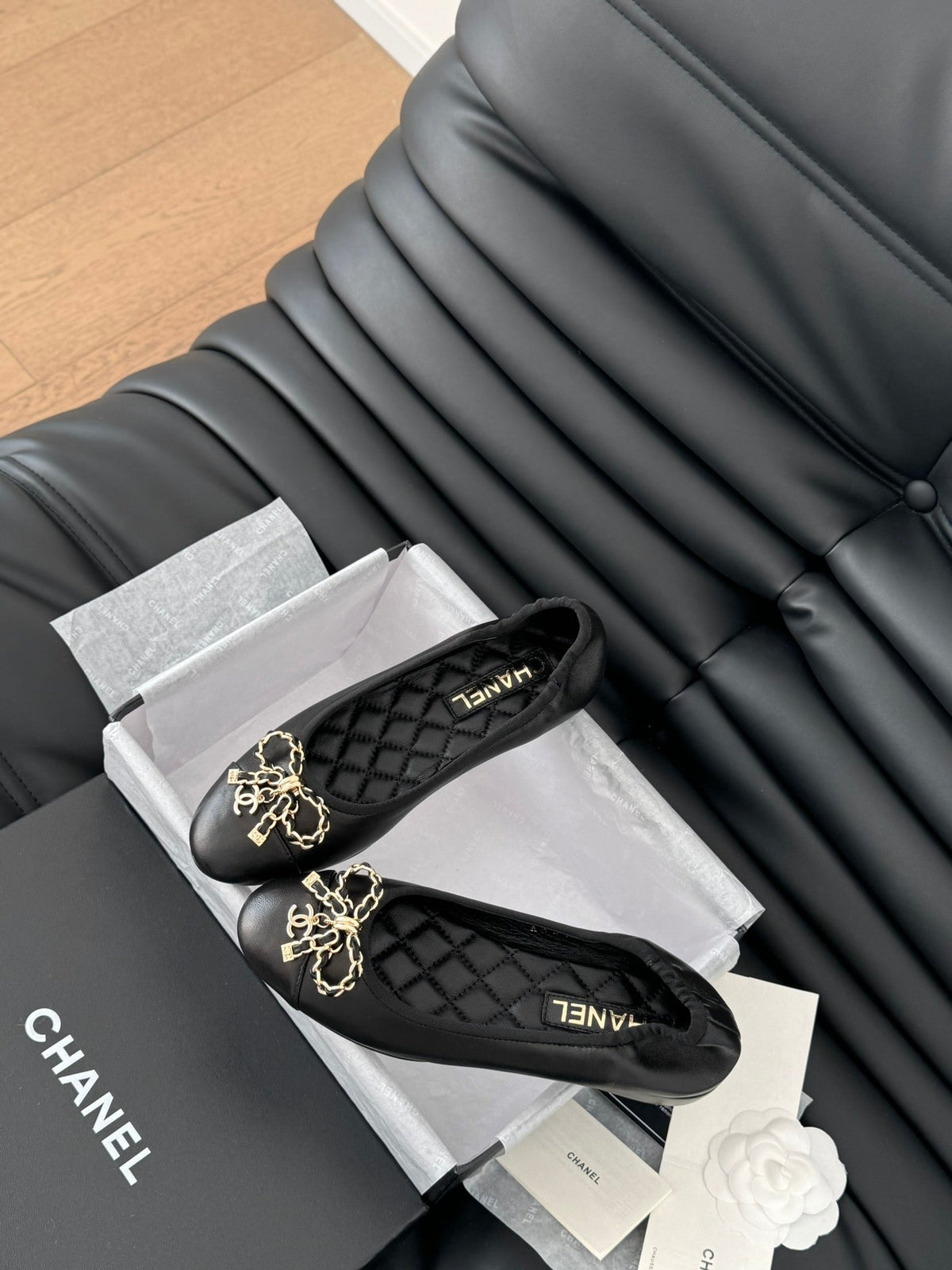 CC Ballet Flats In Black Lambskin 143528