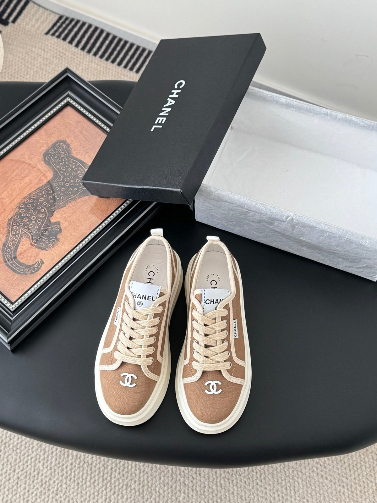 CC 25 Logo Printed Sneaker Brown Fabric Original 305313