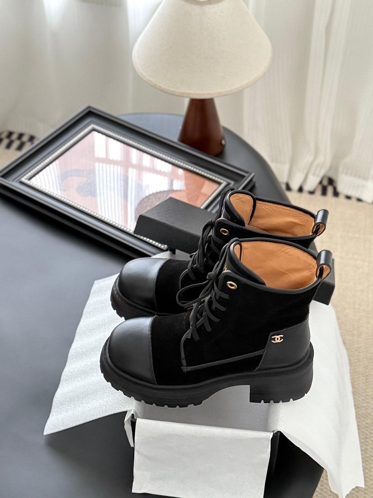 CC 25 ankle boots black suede sheepskin 458767