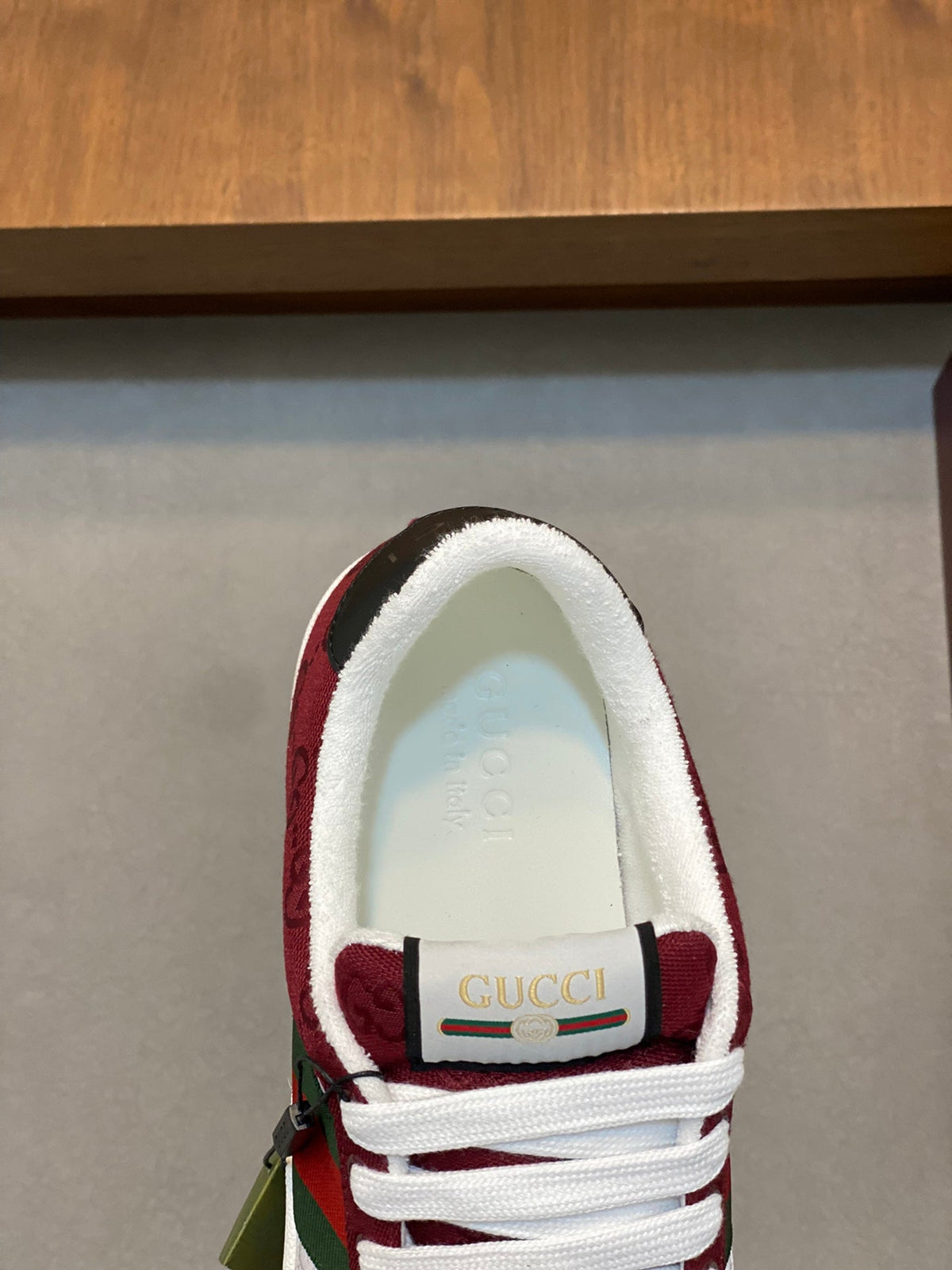 GG Men's Screener Sneaker Red White Canvas 534049