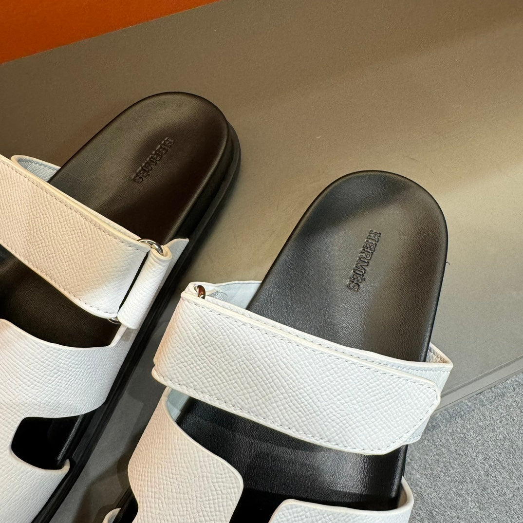 HM CHYPRE SANDAL WHITE EPSOM CALFSKIN