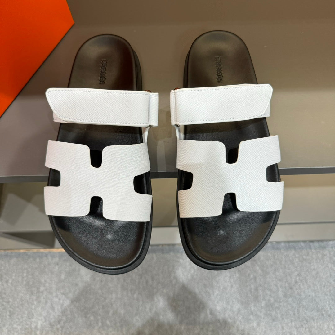 HM CHYPRE SANDAL WHITE EPSOM CALFSKIN
