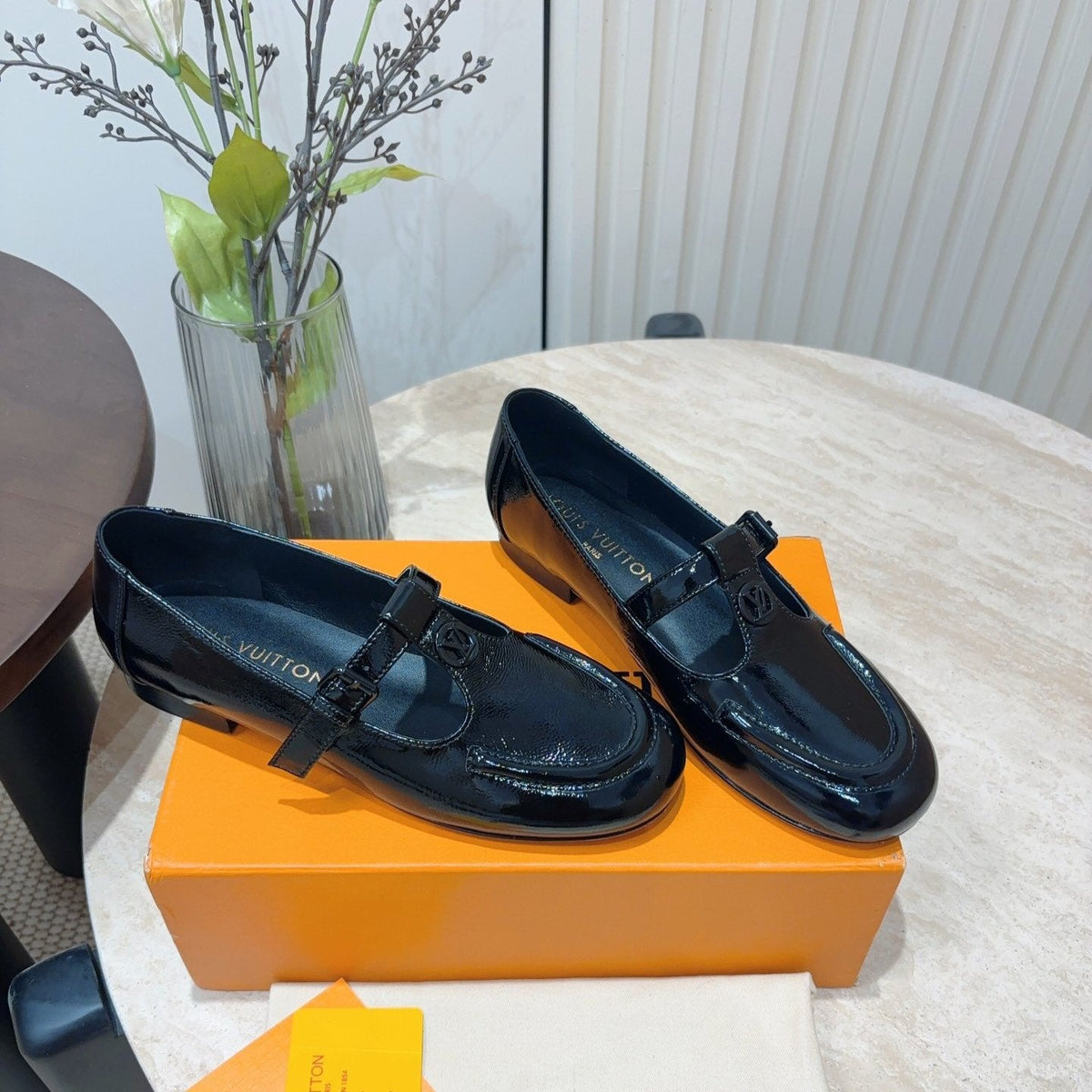 LV Soho Flat Mary Jane Black Cowhide