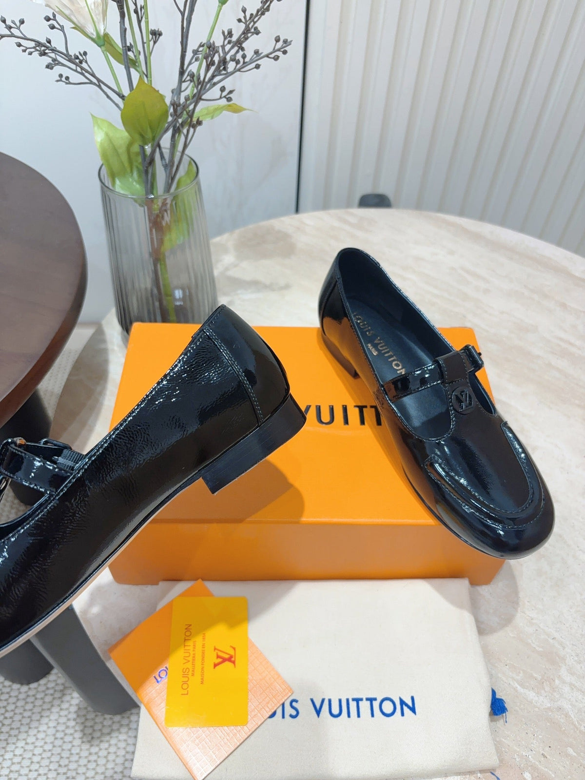 LV Soho Flat Mary Jane Black Cowhide