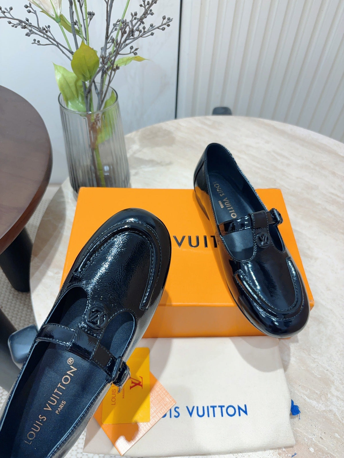 LV Soho Flat Mary Jane Black Cowhide