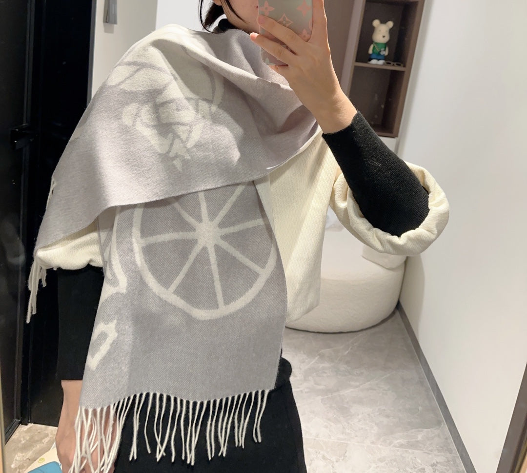 CASAQUE PORTE-CLEFS MUFFLER 180 CM LIGHT GRAY CASHMERE