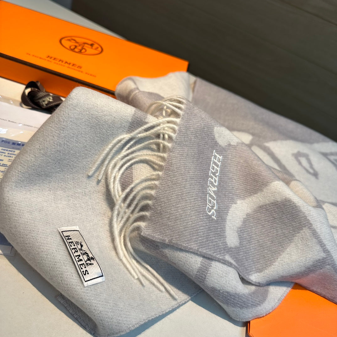 CASAQUE PORTE-CLEFS MUFFLER 180 CM LIGHT GRAY CASHMERE