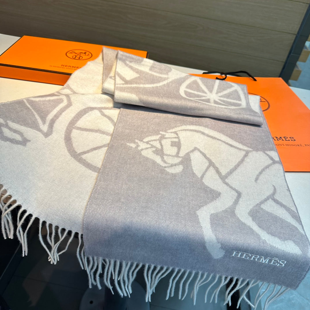 CASAQUE PORTE-CLEFS MUFFLER 180 CM LIGHT GRAY CASHMERE