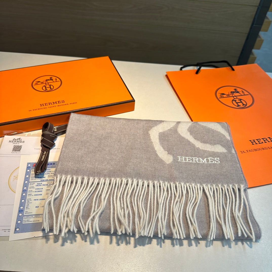 CASAQUE PORTE-CLEFS MUFFLER 180 CM LIGHT GRAY CASHMERE