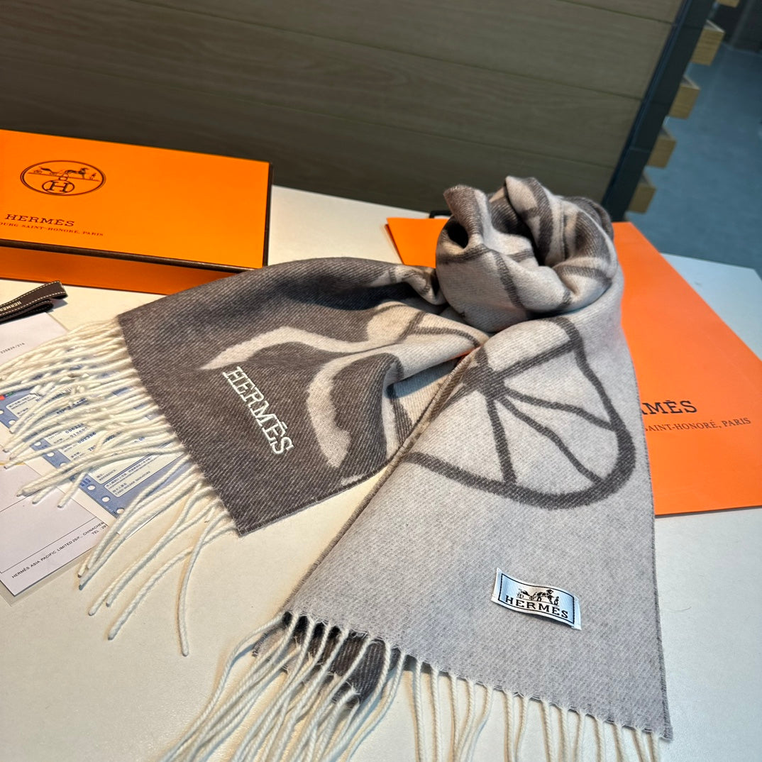 CASAQUE PORTE-CLEFS MUFFLER 180 CM SPANISH GRAY CASHMERE