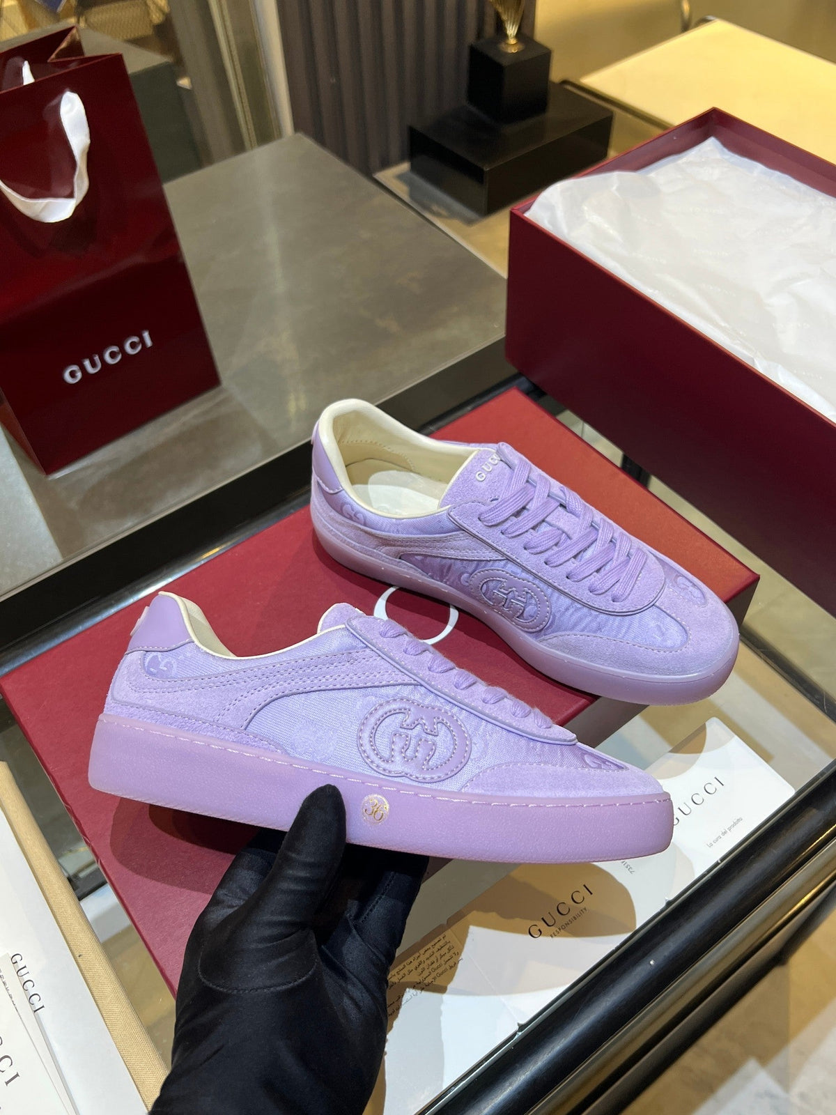GG Men's G75 Sneaker Purple Suede 756135