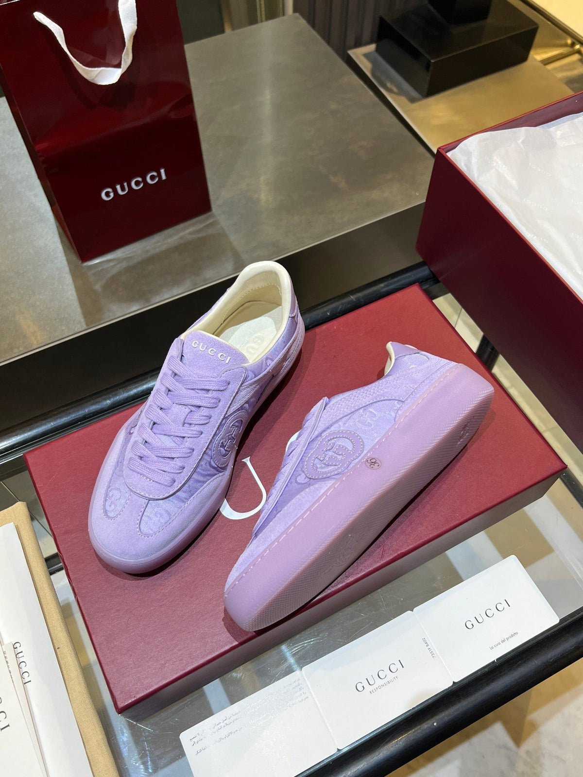 GG Men's G75 Sneaker Purple Suede 756135