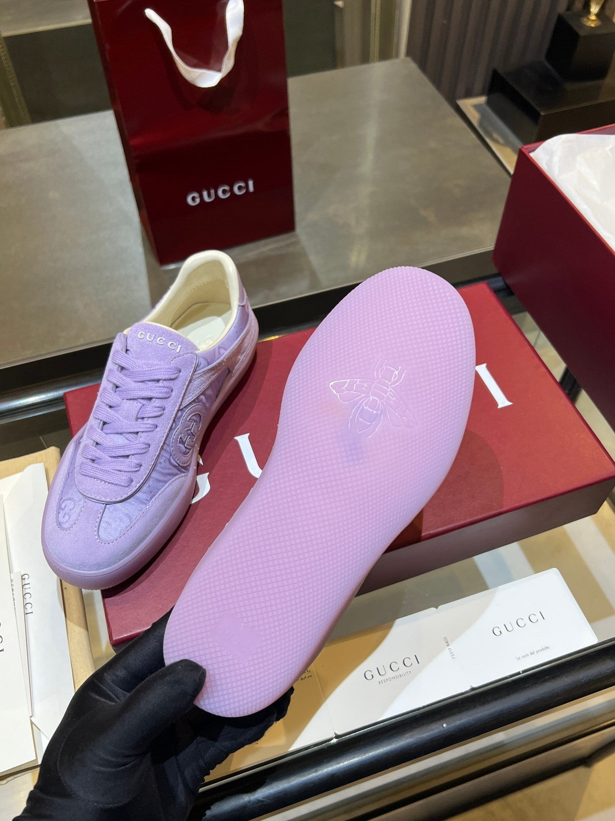 GG Men's G75 Sneaker Purple Suede 756135