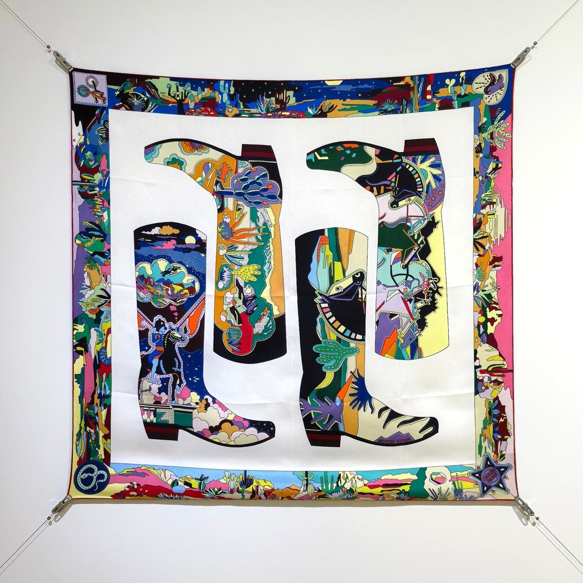 HM The Story 90 CM White Colorful  Cashmere and Silk 293064