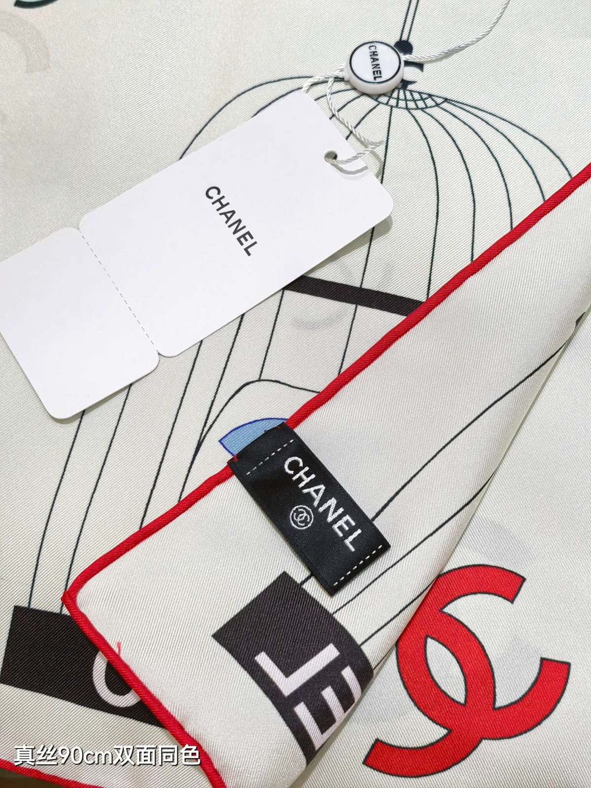 CC 25 Scarf 90CM In White Colorful Cashmere 293046