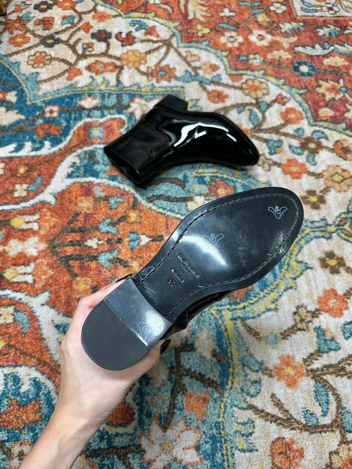 SL YVES NEW BOOTS BLACK POLISHED CALFSKIN